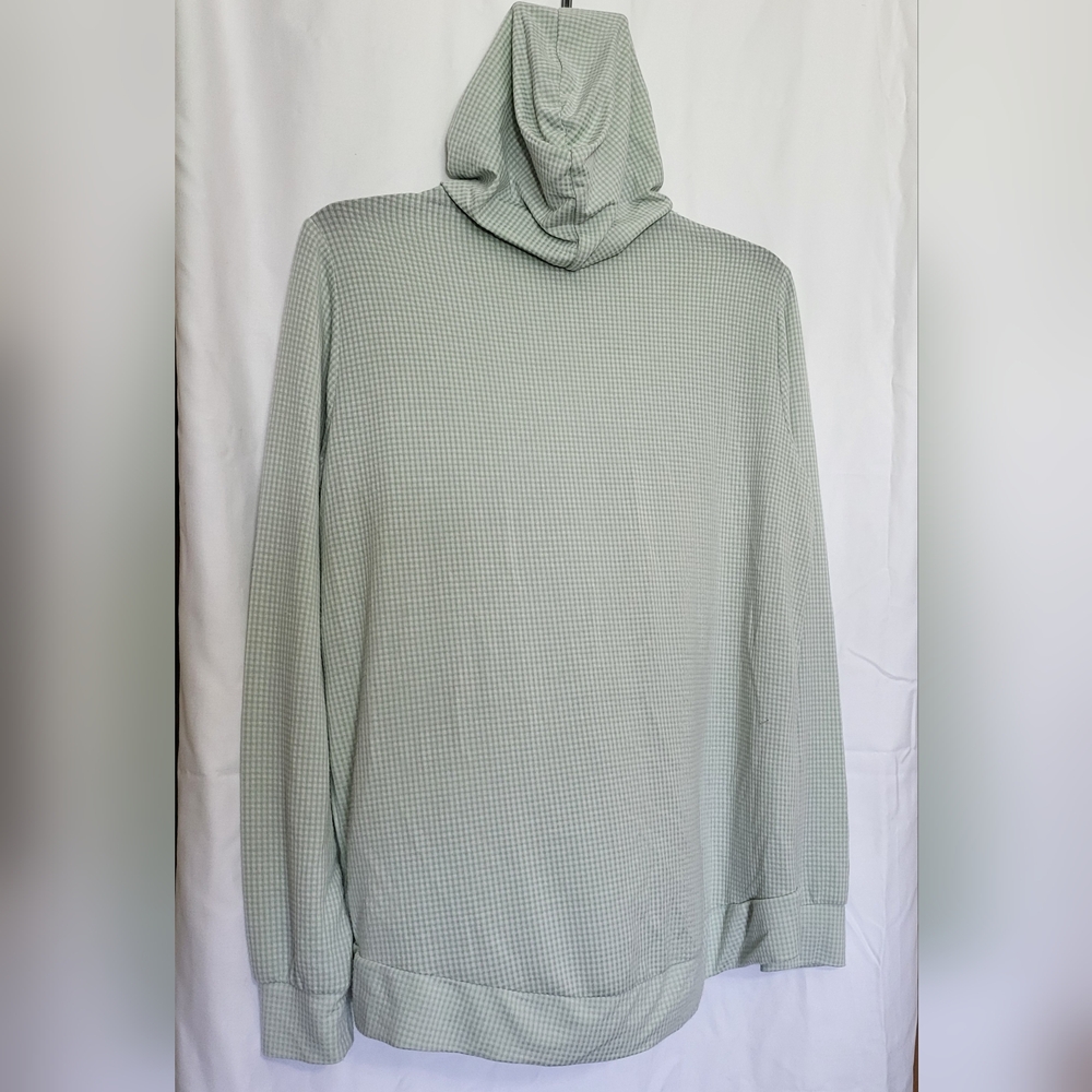 Weatherproof Vintage Women's Green Surf Spray Gingham Long Sleeves Hoodie Medium - Picture 4 of 7